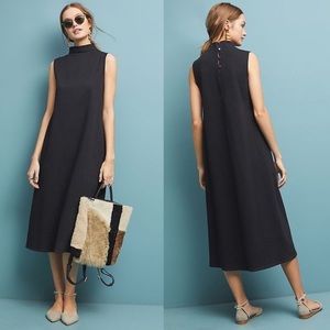 Anthropologie Velvet by Graham & Spencer Black Midi Dress
